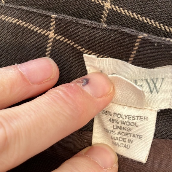J Crew Wool Dress Pants Windowpane Check 10 Brown/Cream - Picture 5 of 5
